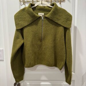 Open Edit Olive Turtleneck Sweater